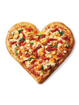Boston Pizza Heart shaped pizza