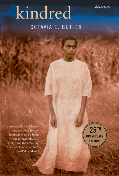 The book cover for Kindred, written by Octavia Butler