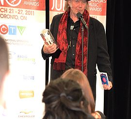Neil Young shares his views on music after beating out Bieber for the Artist of the Year Award at the Junos