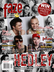 Hedley on cover of Faze Magazine