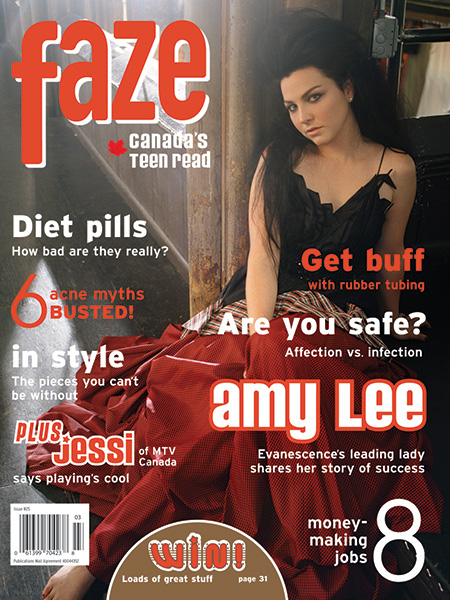 Amy Lee from Evanescence on the cover of Faze Magazine