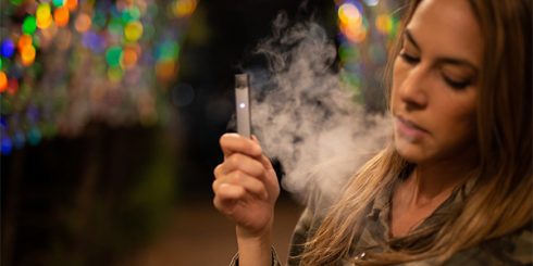 girl smoking e-cigarette