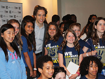 Co-Founder Craig Kielburger with supporters of Free The Children
