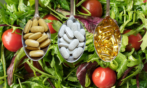 vitamins supplements salad