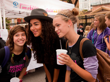Because I Am A Girl Pink LemonAid Event Sarah Taylor with fans