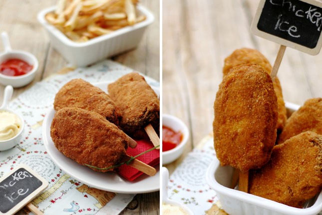 chicken nuggets on a stick