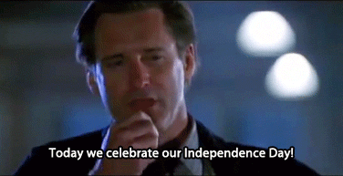 Man declaring: "Today we celebrate our independence Day!"