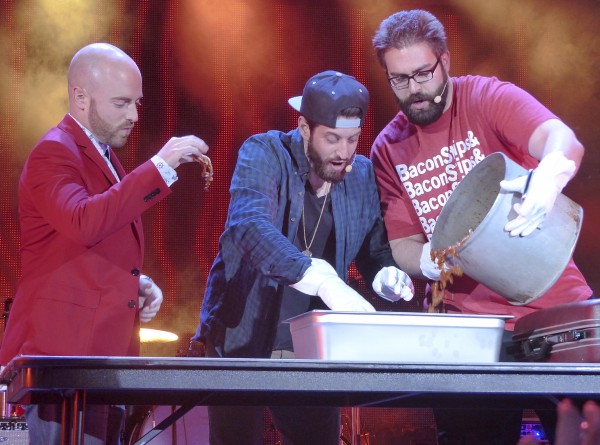 Epic Meal Time makes food on stage