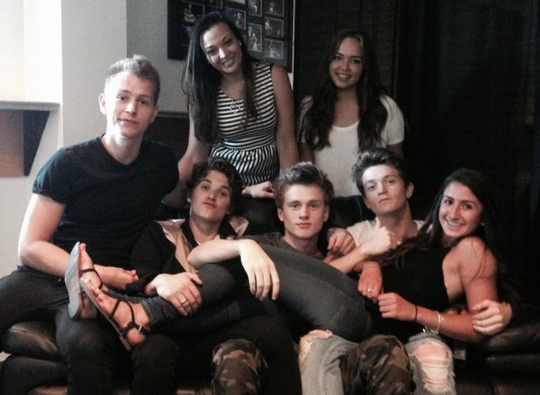 Jessica, Holly, and Daniella snapped a picture with The Vamps after their interview at Big Ticket Summer!
