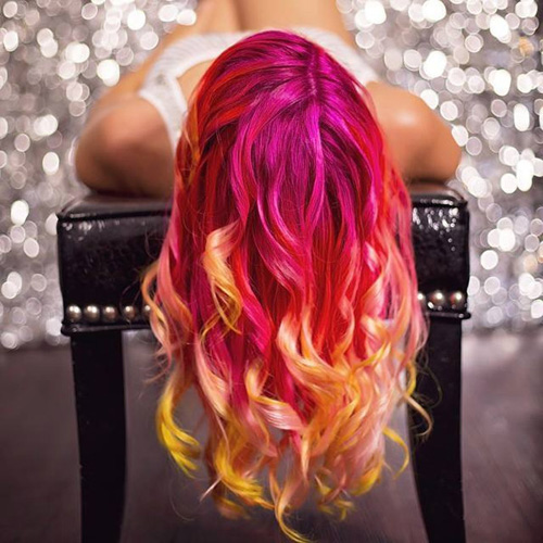 Beautiful Sunset Pink Ombre Hair