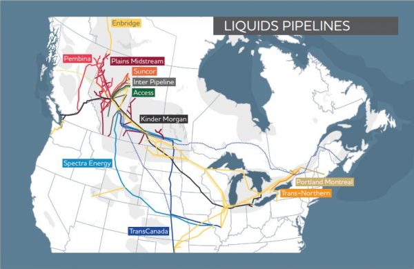 Canadian Oil and Natural Gas Liquids Pipeline Map