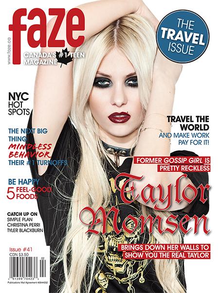 Taylor Momsen on cover of Faze Magazine
