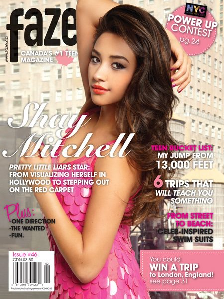 Shay Mitchell on cover of Faze Magazine