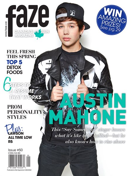 Austin Mahone on cover of Faze Magazine