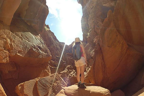 Girl Hiking in Canyon
