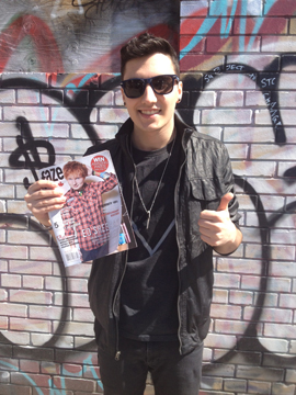 Brendn holding a recent issue of Faze Magazine