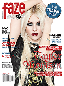 Gossip Girl star Taylor Momsen on cover of Faze Magazine #41, The Travel Issue