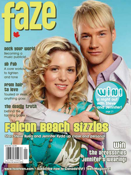 Stars of Falcon Beach on the cover of Faze Magazine