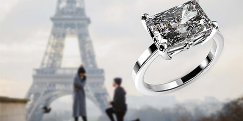Platinum Art Diamond Engagement Ring