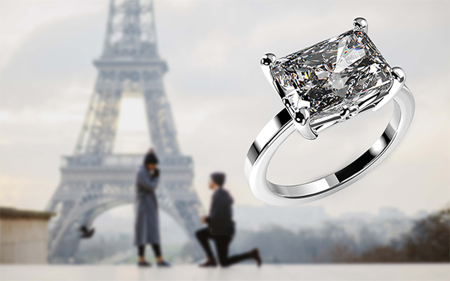 Platinum Art Diamond Engagement Ring