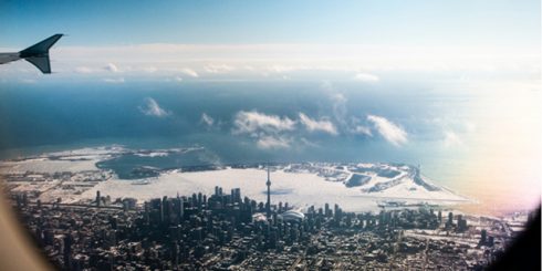 moving to Toronto in plane view