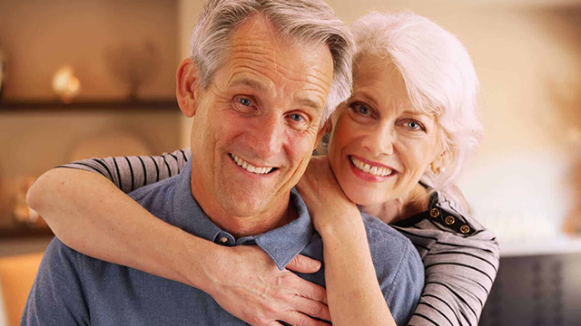 parents older couple love dental implants smile