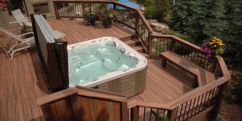 deck building hot tub